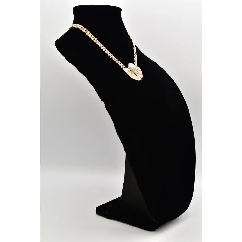 Park Lane Vintage Collar Necklace Chain Brushed Gold Heavy Chunky Signed BinA17